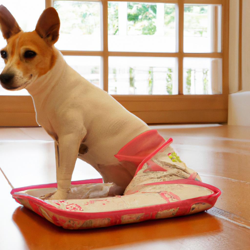 During your dog's heat cycle, it's important to have a designated area for her to stay in to prevent messes. Consider using dog diapers and sanitary pads to keep your home clean.