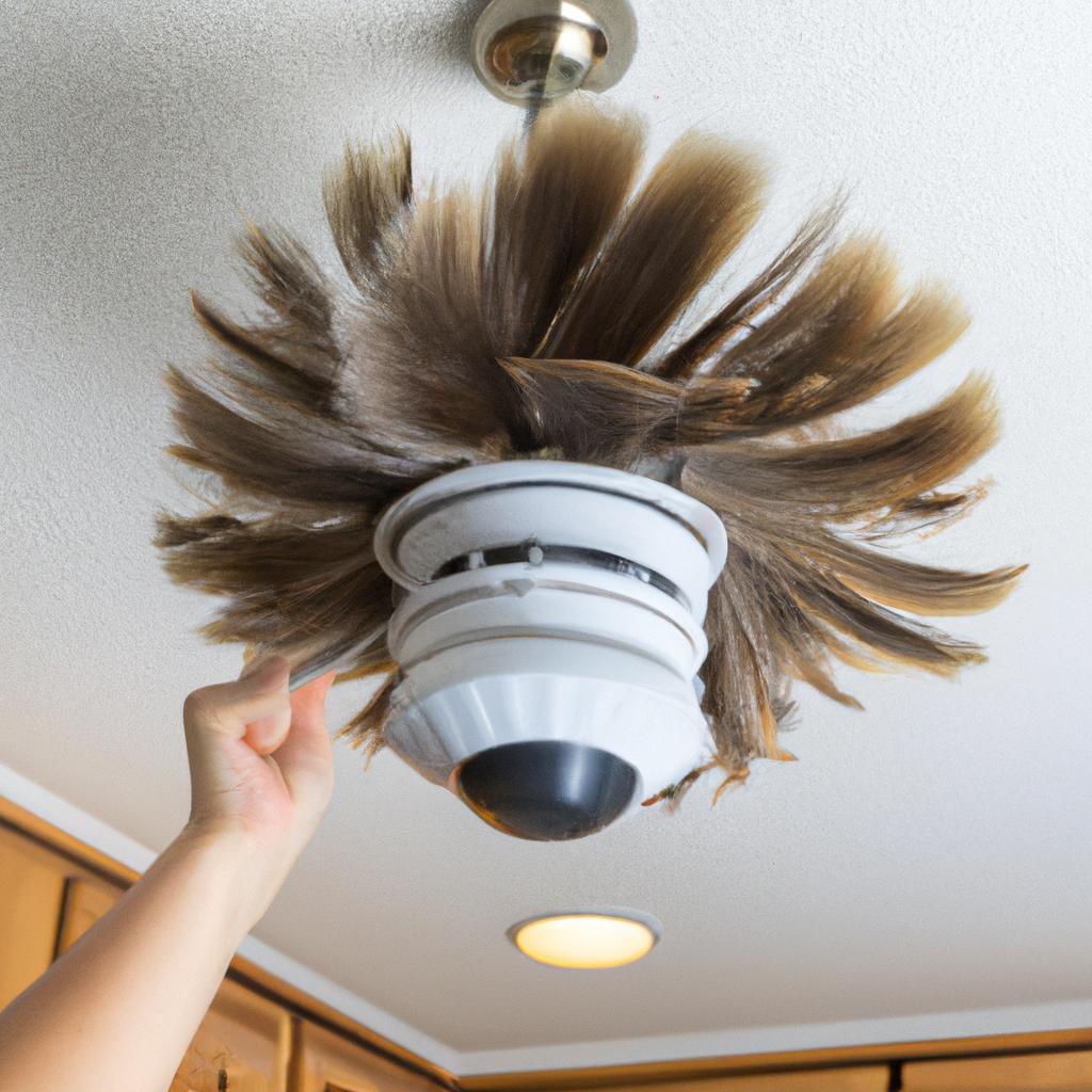 Feather dusters are an effective tool for cleaning ceiling fans and other hard-to-reach areas.