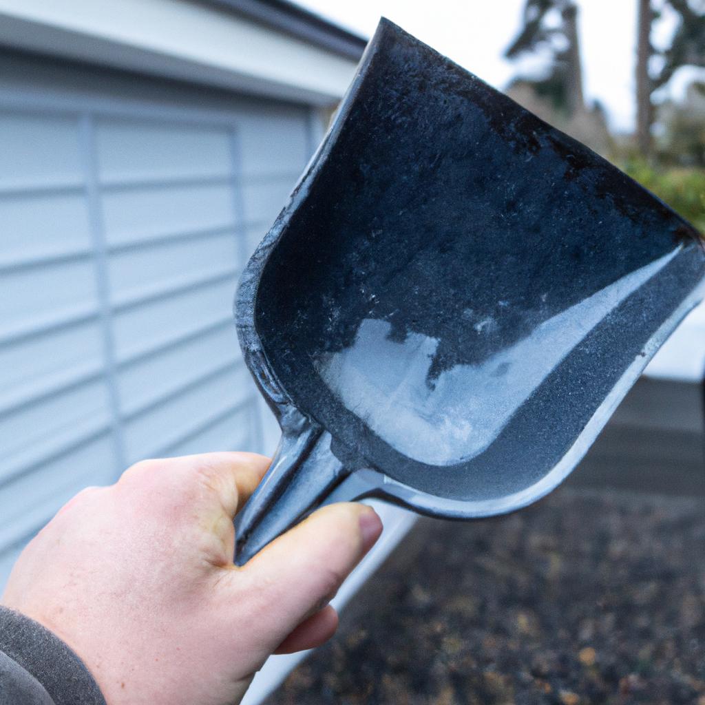 Removing debris from gutters to prevent clogs
