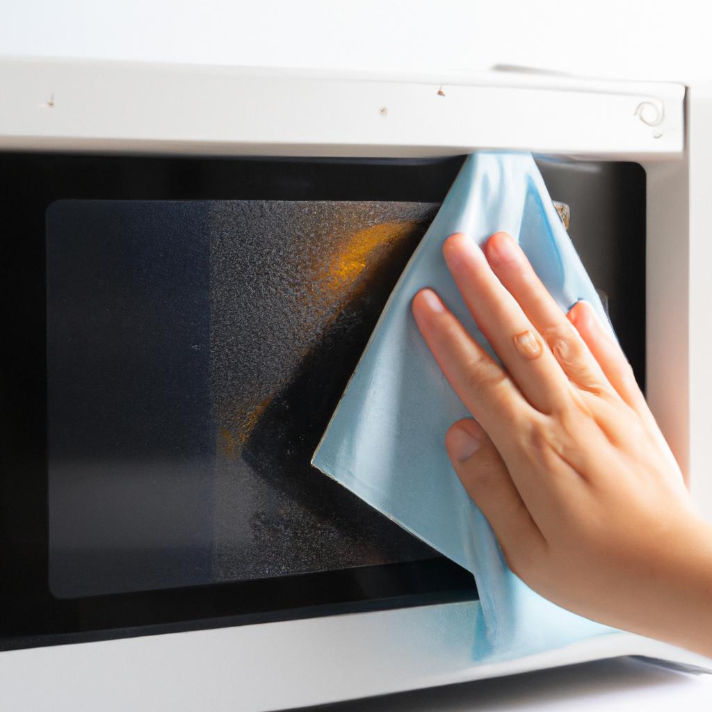 Maintaining the exterior of your microwave by wiping it with a cloth is important to keep it looking clean and new.